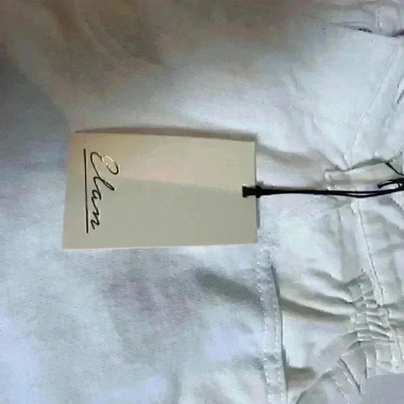 NWT - Elan White Jean Shorts Cinched waist with cuffs Size Medium - Picture 4 of 9